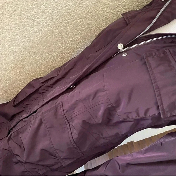 Athleta Downpour Coat Waterproof Mid Length Hooded Purple Full Zip: XXS - Picture 7 of 14